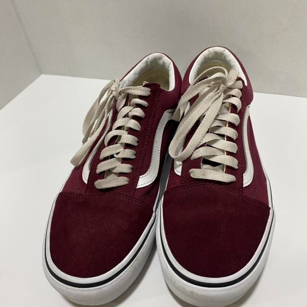 Vans burgundy Old Skool trainers men 7.5/ women 9. SKU837 #skateboarding #vans